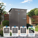 5 X 3 Ft Durable Metal Shed Outdoor Storage Shed With Pitched Roof And Lockable Door - Gray by HouseOfZazla