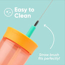 Owala Kids BPA-Free Plastic Tumbler with Spill Resistant Flexible Straw, Easy to Clean, Kids Water Bottle, Great for Travel, Dishwasher Safe, 15 Oz, Orange and Peach (Watermelon) by TinyTreasures Baby Boutique