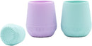WeeSprout Silicone Baby Training Cups - Set of 2 Soft Silicone Cups - 2 oz Open Cup for Baby 6+ Months - Non-Slip Grip, Weighted Base - Gentle on Gums & Teeth (Pastel Purple & Pastel Mint) by TinyTreasures Baby Boutique