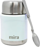 MIRA 15 oz Insulated Food Thermos for hot and cold foods - Leak-Proof Stainless Steel Container with Spoon - Pearl Blue by TinyTreasures Baby Boutique