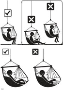 LA SIESTA® - Large Comfort Habana Cotton Hammock Chair & CasaMount - Hanging Chair w/Suspension Kit for Walls Ceilings & Square Beams - Indoor Outdoor Swing Hanging Chair Bedroom Balcony - Azure