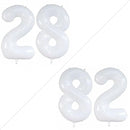 GOER Number 28 Balloons for 28th Birthday Party Decorations,42 Inch Jumbo Foil Helium 82 Balloons for 82nd Birthday Party Decoration (White) by TinyTreasures Baby Boutique