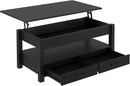 Rolanstar Coffee Table, Lift Top Coffee Table with Drawers and Hidden Compartment, Retro Central Table with Wooden Lift Tabletop, for Living Room, Black by CozyNest Decor
