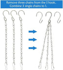 4 Pack 35 Inch Silver Hanging Chain for Hanging Bird Feeders, Bird Houses, Planters, Baskets, Birdbaths, Lanterns, Wind Chimes, Billboards, Signs and Ornaments by GreenHaven Gardens