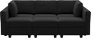 Belffin Modular Velvet Sectional Sofa with Chaise Lounge Sectional Sleeper Sofa with Storage Chaise Sofas Bed Couch for Living Room Black by CozyNest Decor