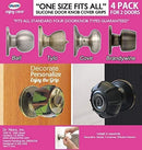 Enjoy Cover - Silicone Door knob Grips Maximum Grip Nonslip Arthritis & Senior Living Aids Grippy Easy Open Fits All Door Knob Universal Size Decorative 4 Pack (Black) by TinyTreasures Baby Boutique