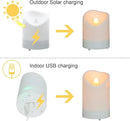 2 in 1 Rechargeable Candles, USB Solar Candles Outdoor Waterproof, Long Lasting Battery Operated Led Electric Flickering Flameless, for Outdoor Lanterns, Wedding, Christmas, Table Decorations by GreenHaven Gardens