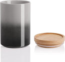 Sweejar Ceramic Food Storage Jar, Stackable Kitchen Canisters, Containers with Airtight Seal Wooden Lid for Serving Ground Coffee, Tea, Sugar, Salt and More - 28 Fl Oz (Gradient Gray) by CozyNest Decor
