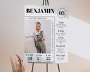 Generic Personalized First Birthday Milestone Poster, Modern 1St Birthday Milestone Sign, One Year Photo Baby Milestone Board, Design 012 by TinyTreasures Baby Boutique
