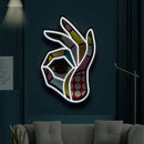 POP LED Neon Sign, Battery & USB Operated - Okay Neon Sign Wall Decor, Hands Off Home, Bedroom Decoration by CozyNest Decor