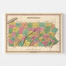 Vintage Map of Pennsylvania 1824
