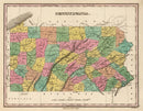 Vintage Map of Pennsylvania 1824