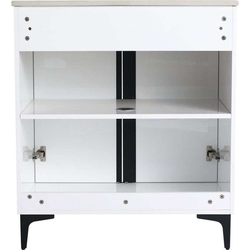 30" Freestanding Bathroom Vanity With Ceramic Sink-BVB06730WH-