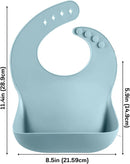 PandaEar Silicone Baby Feeding Set | 9PCS Baby Led Weaning Supplies Self Feeding Utensils | Divided Suction Plate Bowl Bibs Sippy Cup with Baby Snack Container Spoons Forks (Blue) by TinyTreasures Baby Boutique