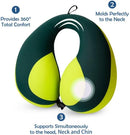 MOOB Neck Pillows for Kids Car & Airplane, Toddler Neck Pillow for Carseat Traveling Gifts for Toddler & Children U-Shape Car Seat Head Travel Neck Pillow Green by TinyTreasures Baby Boutique