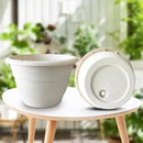 5-Pack 10 inch Garden Pots, Round Flower Pots with Drainage Holes, Thick Sturdy Traditional Plastic Planters Indoor and Outdoor(White) by GreenHaven Gardens