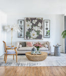 Large Botanical Wall Art Prints, Home Decor For Living Room Dining Room Bedroom Hallway - White / Gray by Unique Piece Furniture