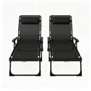 2pcs Folding Chaise Lounge Pool Chairs