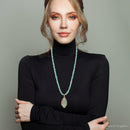 Plateau Blue Turquoise Golden Pendant Necklace