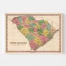 Vintage Map of South Carolina 1824