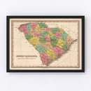 Vintage Map of South Carolina 1824