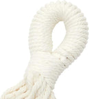 Okuna Outpost Macrame Hanging Fruit Basket Hammock for Kitchen - 6 x 25 x 15 in - White Cotton Modern - Under-Cabinet Storage with 2 Hooks for Bananas by CozyNest Decor