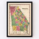 Vintage Map of Georgia 1824