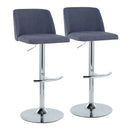 Toriano - Contemporary Adjustable Barstool With Swivel & Rounded T Footrest (Set of 2) by HouseOfZazla