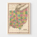 Vintage Map of Ohio 1824