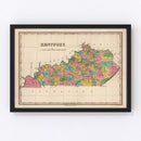Vintage Map of Kentucky 1824
