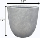 Kante 14 Inch Dia Round Concrete Planter, Indoor Outdoor Large Plant Pot with Drainage Hole and Rubber Plug for Home Patio Garden, Natural Concrete by GreenHaven Gardens