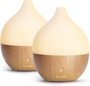 SALKING Essential Oil Diffuser (Set of 2), 100ml Small Aromatherapy Diffuser with Auto Shut-Off, Ultrasonic Diffusers for Essential Oils, Cool Mist Humidifier with Warm White Lights, for Office Home by TinyTreasures Baby Boutique