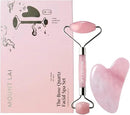 Mount Lai Rose Quartz Gua Sha Facial Tools, Pink Quartz Gua Sha Facial Tools Set and Roller, Guasha Tool for Face to Relieve Muscle Tension and Reduce Puffiness, Anti Aging Skin Care Sets for Women by CozyNest Decor