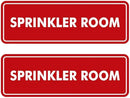 Signs ByLITA Standard Sprinkler Room Sign (Red) - Large 2 Pack by GreenHaven Gardens