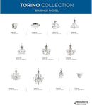 Torino Collection 3-Light Etched Glass Transitional Inverted Pendant Light Brushed Nickel by CozyNest Decor