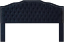 24KF Upholstered Button Tufted King Size Headboard with Nailhead Trim, Elegant Boucle Fabric California King headboard, 6031-K-Boucle-Navy by CozyNest Decor