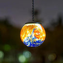 Hanging Solar Lanterns Outdoor Waterproof, Hanging Glaze Glass Solar Lantern, Gazing Ball Lantern Waterproof Decor for Yard Garden Patio by GreenHaven Gardens