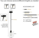 Black Pendant Lights Kitchen Island - Seeded Glass Pendant Light Fixture Multiple Stems Rods (3 Pack with Rod seeded Glass) by CozyNest Decor