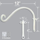 Hanging Plant Brackets Outdoor: 12-Inch Hanging Plant Hangers Wall Hooks - Wall Mount Brackets for Bird Feeder Flower Baskets White by GreenHaven Gardens