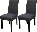 JQinHome Dining Chair Covers Dining Room Chair Slipcovers, 2 Pack High Stretch Removable Washable Parsons Chair Slipcover for Home Party Hotel Wedding Ceremony (Grey) by CozyNest Decor