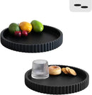 Decorative Tray for Coffee Table, Living Room, Side Table, 2 Packs 11" Black Round Concrete Home Decor Serving Trays for Accent Table, Console Table by CozyNest Decor