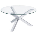 Kenzie 3-piece Round Coffee and End Table Set Chrome