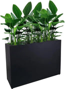 Metal Tall Long Planter Box Large Rectangular Planter Flower Pot with Drainage Holes for Indoor Outdoor Deck Porch Garden Home Patio Front Door (Black, S) by GreenHaven Gardens