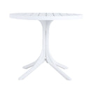 Modern Round Table, Waterproof, UV Resistant And Durable - White by HouseOfZazla