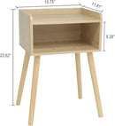 MaxSmeo Nightstand, Mid Century Modern Side Table Bedroom with Storage, Small End Bedside Table with Solid Wood Legs for Living Room, Office Small Spaces (Natural) by CozyNest Decor