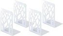 Book Ends, Bookends, Bookends for Shelves, Bookend, Book Ends for Heavy Books, White Metal Book Shelf Holder Home Decorative, Book Stoppers for Shelves, Bookend Supports 2 Pair by CozyNest Decor