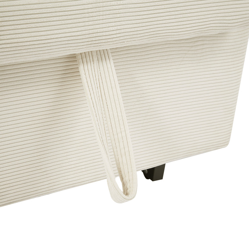 57.48" Pull-out Sofa Bed Convertible Couch 2 Seat Loveseat Sofa Modern Sleeper Sofa with Two Throw Pillows and USB Ports for Living Room, Beige