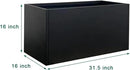 Galvanized Steel Metal Planter Rectangular Indoor Black Planter Box Large Outdoor Planters Steel 31.5" x 16" x 16" Commercial Residential for Patio, Deck, Garden by CozyNest Decor