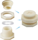 1" Female ABS Bulkhead Fitting, Plastic Water Tank Connector Adapter Fitting with Plugs for Outdoor rain Barrel Garden Hose Adapter Spigot kit Water Tank Gallon Drain Bucket(Set of 2) by GreenHaven Gardens