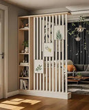 Wall Room Divider, Storage Cabinet Storage Display with Shelves, Modern Freestanding Wood Room Divider Screen, Wall Privacy Screens for Home Decorative (Beige+White,55" L x 9.5" W x 79.5" H) by CozyNest Decor